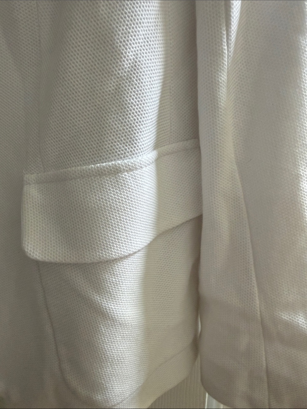 Ralph Lauren White Women’s Knit Blazer - Classic Single-Breasted Jacket - Picture 4 of 6